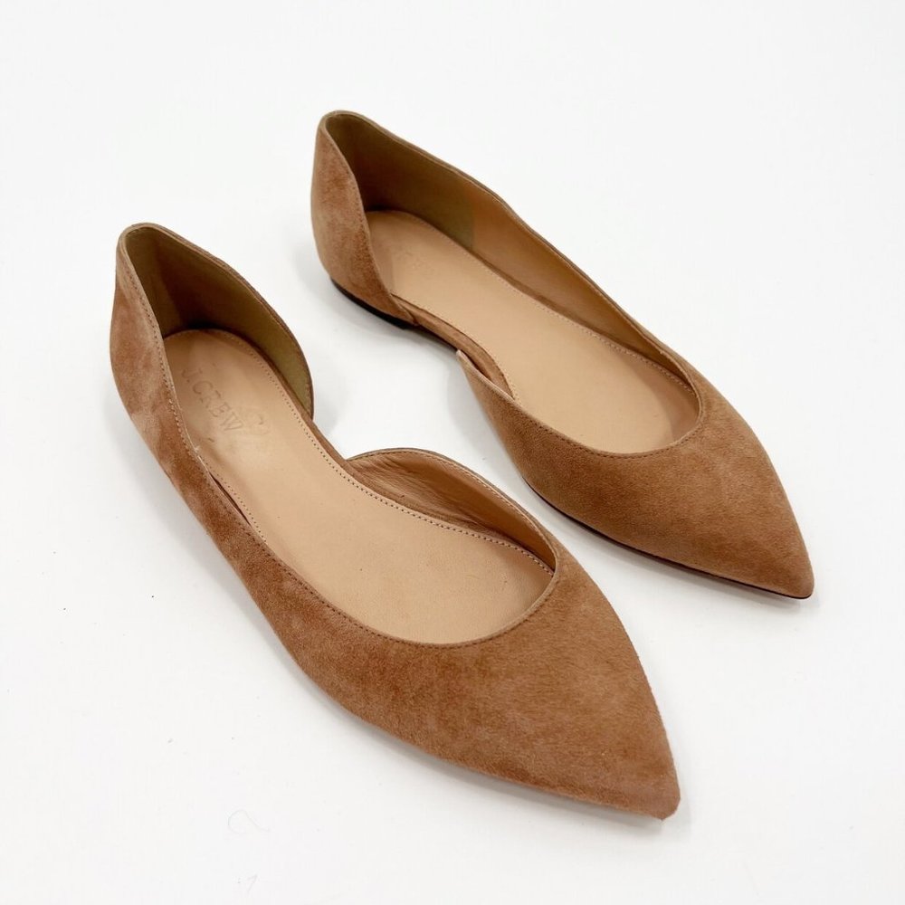 J. Crew Brown Suede Pointed Toe Flats